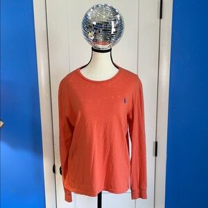 Polo by Ralph Lauren Men's Orange Long Sleeve Tee